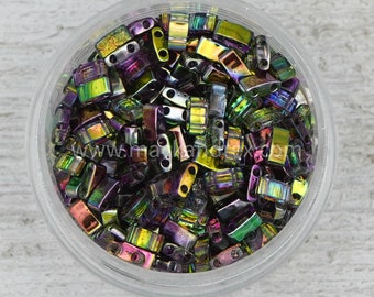 Miyuki Half Tila Beads HTL4571 - Magic Sunrise Half Tila Beads | 10 Grams of HALF TILA Beads | Flat Square Beads with two holes