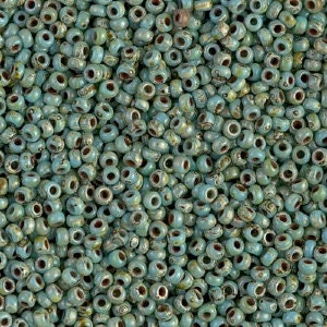 Opaque Turquoise Blue Picasso 11/0 Miyuki rocaille || RR11-4514 || Miyuki Seed Beads Bulk ||  Wholesale 11/0 round glass beads