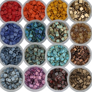 Metallic Tila Beads | Miyuki Tila Bead Colors | Tila Tile Beads | Miyuki Tila | Flat Square Beads for Bracelet Making