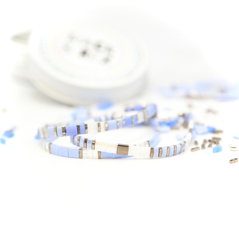 image of the Lavender Sky DIY Bracelet Kit and some bracelets on a white surface











Lavender Sky DIY Bracelet Kit | Makes 3 Stackable Bracelets | Tila Bead Jewelry Making Kit for Women Teens | Craft Gift for Holidays
