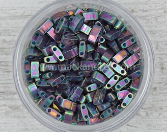 Miyuki Half Tila Beads HTL1898 - Plum Gold Half Tila Beads | HALF TILA Beads | Flat Square Beads with two holes