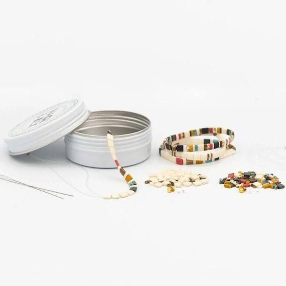 DIY Bracelet Making Kit | Makes 3 Bracelets | Beaded Bracelet Kit | Tila Bead Bracelet Kit | Jewelry Making Kit | Adults & Kids Craft Beads
