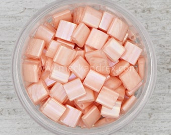 Miyuki Tila Beads TL0596 - Peach Luster Tila Beads | 10 GRAMS of Tila Beads | Mack and Rex