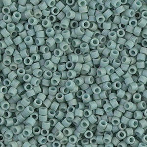 Light Sage Green Opaque 11/0 Delica Seed Beads, 10 GRAMS, DB-0374 |   11/0 delica beads || DB0374