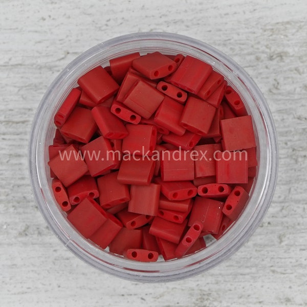 Miyuki Tila Beads TL2040 - Matte Red Tila Beads | 10 GRAMS of Tila Beads | Mack and Rex