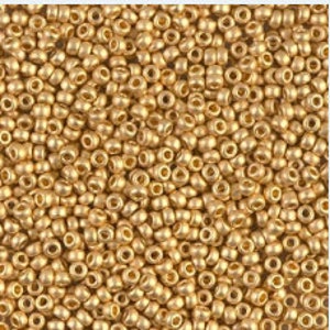 24K Gold Plated Matte Metallic Seed Beads | R11B-0191F |  11/0 Miyuki Rocaille | RR11-0191F | Round Seed Beads || Mack & Rex