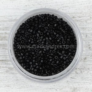 Glossy Black Miyuki Delica Beads 11/0 | DB0010 | Wholesale Miyuki Seed Beads for Jewelry Making
