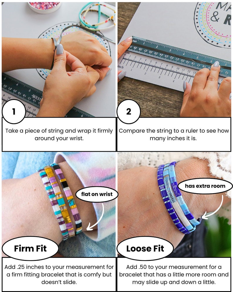 instructions for making a bracelet with a ruler