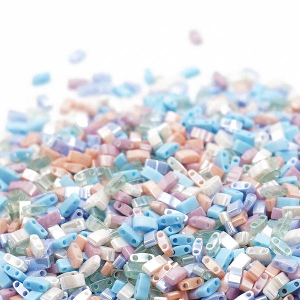 Tila Bead Mix - PASTEL Tila Beads | 10 GRAMS | Miyuki Half Tila in light colors