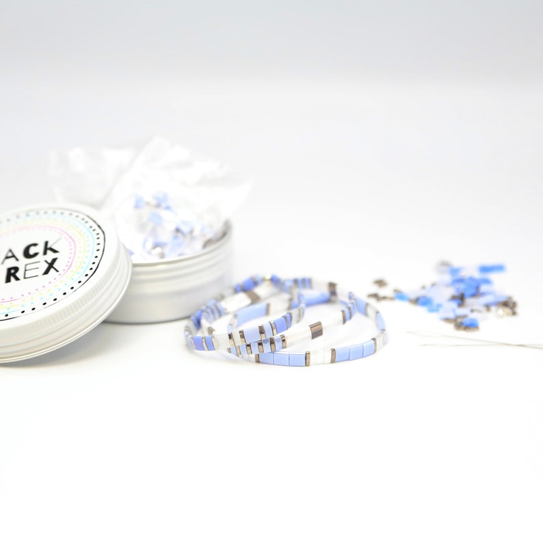 image of the Lavender Sky DIY Bracelet Kit and some bracelets on a white surface











Lavender Sky DIY Bracelet Kit | Makes 3 Stackable Bracelets | Tila Bead Jewelry Making Kit for Women Teens | Craft Gift for Holidays