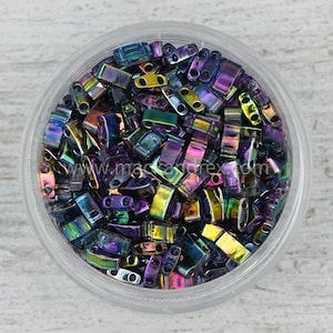 Miyuki Half Tila Beads HTL4572 - Magic Rainbow Half Tila Beads | 10 GRAMS of Half Tila Beads | Mack and Rex