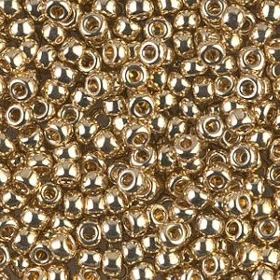Miyuki rocaille 8/0 round glass beads RR8-0191 24kt Gold Plated 8/0 seed beads