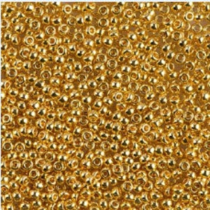 24K Gold Plated Metallic 11/0 Miyuki rocaille || RR11-0191  || Miyuki Seed Beads Bulk ||  Wholesale 11/0 round glass beads