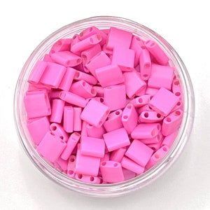 Miyuki Tila Beads TL7003 Hot Pink Tila Beads | 10 Grams of Tila Tile Beads| Flat Square Beads | Glass Tile Beads | TL-7003