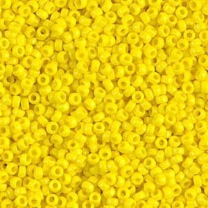 Miyuki 15/0 Seed Beads | Opaque Yellow Miyuki Rocaille 15/0 seed beads | 25 GRAMS || RR15-0404