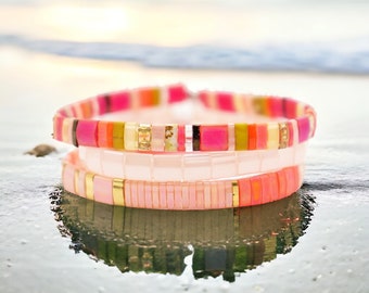 SUNSET - Tila Bead Bracelets for Women | Beachy Bracelets | Miyuki Beaded Bracelets for Teens || Mack & Rex