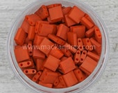 2315 - Burnt Orange Miyuki Tila Beads Whole Tila, Half Tila and Quarter Tila Beads for Bracelet Making Seed Beads