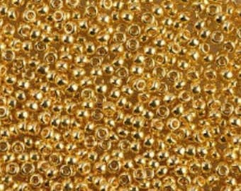 24K Gold Plated Metallic 11/0 Miyuki rocaille || RR11-0191  || Miyuki Seed Beads Bulk ||  Wholesale 11/0 round glass beads