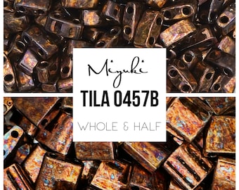 Miyuki Tila Beads TL0457B - Berry Bronze Metallic Tila Beads | Tila Tile Beads| Flat Square Beads | Glass Tile Beads | TL-0457B