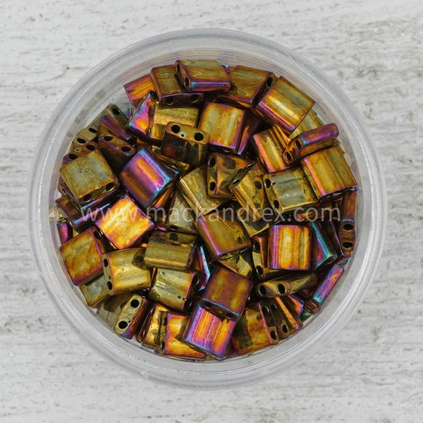 Miyuki Tila Beads TL0462 - Gold Metallic Tila Beads | 10 GRAMS of Tila Beads | Mack and Rex