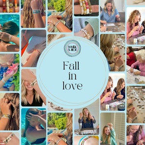 a collage of photos of how the Max and Rex team happily create your bracelets and some happy customers!







VANILLA BLUSH - Tila Bead Bracelet Stack Set of 3 | Modern Stretch Beaded Bracelets | Waterproof Miyuki Bracelets for Women, Gift for Mates