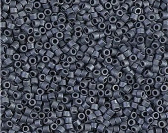 Matte Gunmetal / Navy Miyuki Delica Beads 11/0 | DB0301 | Wholesale Miyuki Seed Beads for Jewelry Making