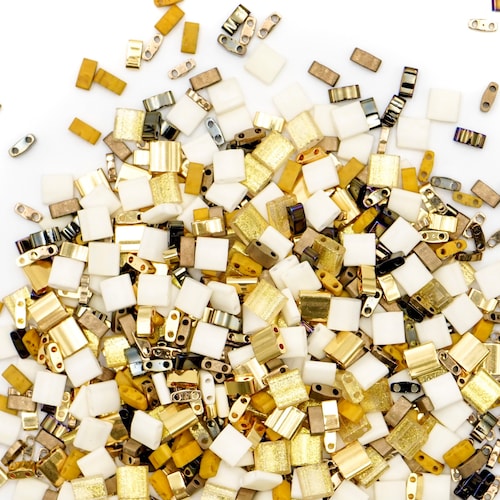 Mélange de perles de faïence Gold Digger - Carrelage design en faïence 24 carats et paillettes d'or également !