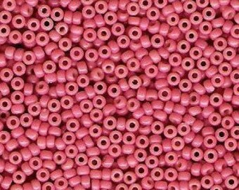 Miyuki Rocaille 11/0 Seed Beads | Duracoat Dyed Opaque Light Watermelon 11/0 Seed Beads |  RR11-4464