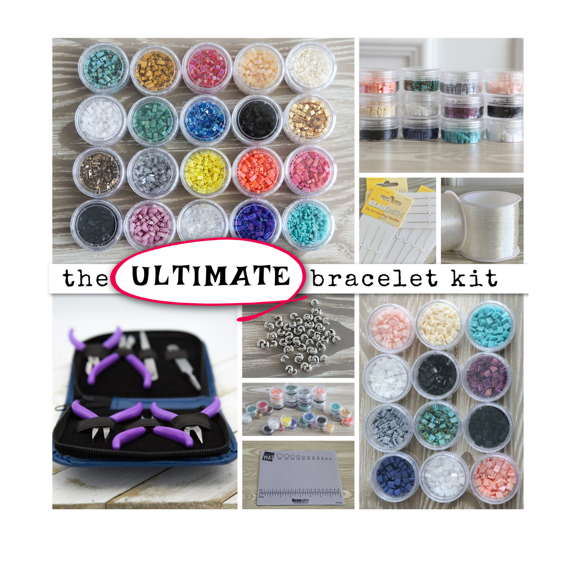 SUNNYCLUE 320Pcs 2-Hole Tila Beads Kit - 5mm Marble Spray Glass Beads For Jewelry Making (8 Colors)