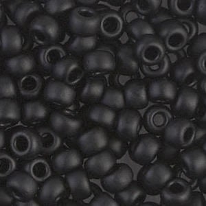Matte Black 6/0 seed beads || RR6-0401F