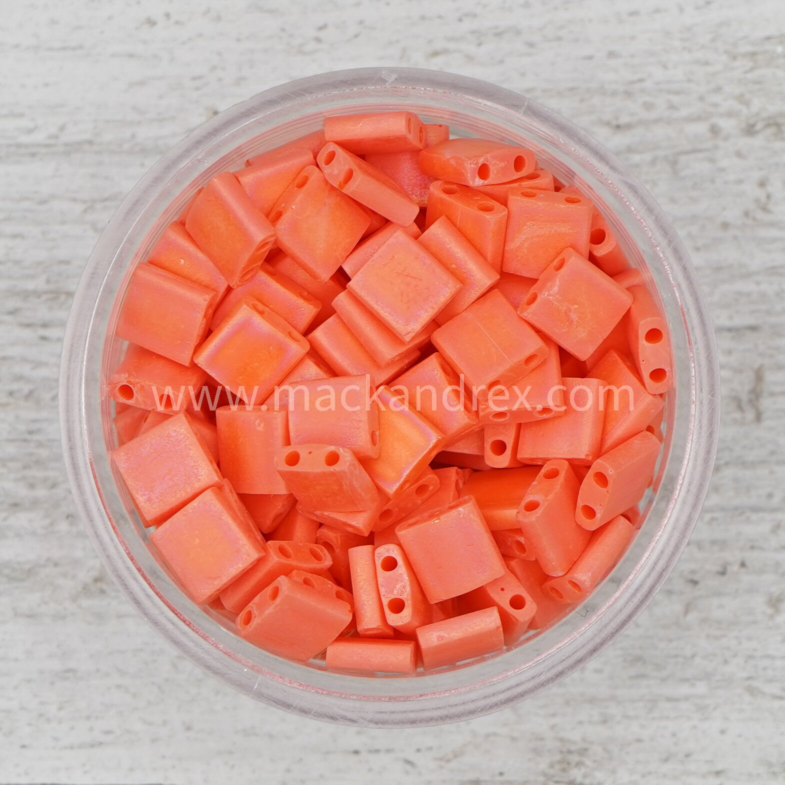 0406FR - Frosted Orange/Coral | Miyuki Tila Beads | Whole Tila, Half …