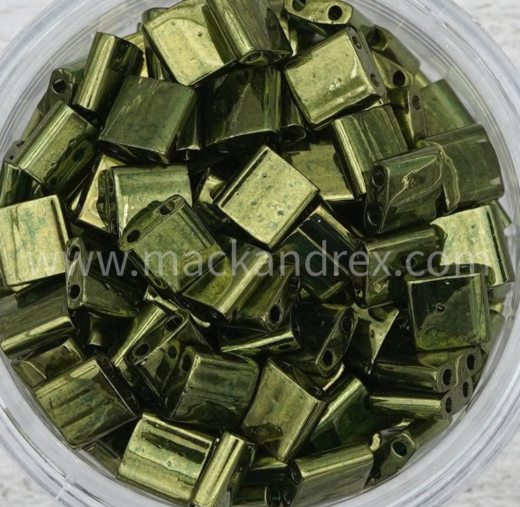 0306 - Olive Green TL0306, TL-0306  |  | Miyuki Tila Beads | Whole Ti…