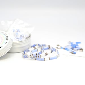 image of the Lavender Sky DIY Bracelet Kit and some bracelets on a white surface











Lavender Sky DIY Bracelet Kit | Makes 3 Stackable Bracelets | Tila Bead Jewelry Making Kit for Women Teens | Craft Gift for Holidays