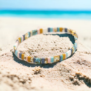 ROAD TRIP™ Handmade Bracelet | Bohemian Bracelet | Beaded Stretch Bracelet | Waterproof Tila Bead Bracelet | Mack & Rex Handmade Jewelry