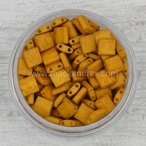 Miyuki Tila Beads TL2312 - Mustard Tila Beads | 10 GRAMS of Tila Beads | Mack and Rex