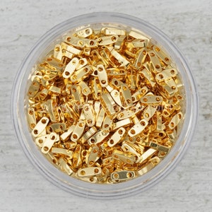 Gold Quarter Tila Beads - 24k gold plated QTL0191 | Gold tila beads | MACK & REX