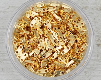 Gold Quarter Tila Beads - 24k gold plated QTL0191 | Gold tila beads | MACK & REX