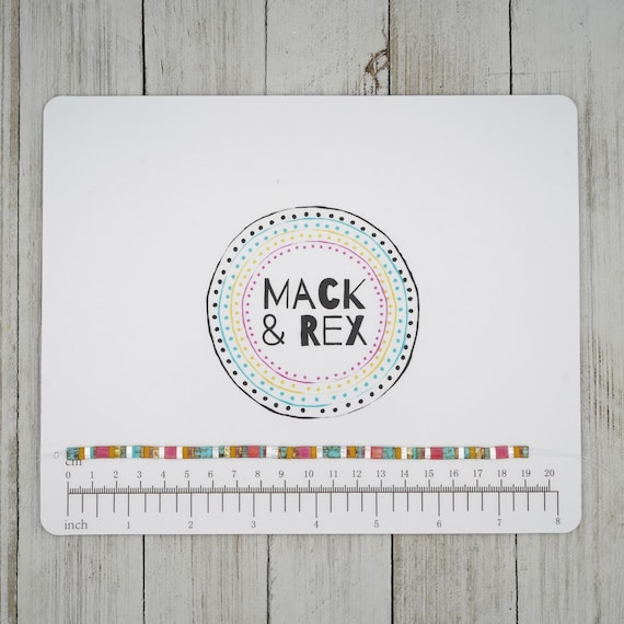 Wipeable Bead Mat with Built-in Measuring Tape | Non-Slip Jewelry Making Tool | 9.25 x 7.75 Inches | Perfect Beading Mat for DIY Projects