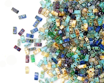 Half Picasso Tila Beads | Picasso Tila Bead Mix | HALF DIRTY | Miyuki Picasso Tila | Half Tila Beads Picasso | HTL 4514, HTL4518, HTL4512