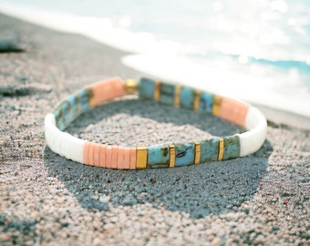 BEACH VACATION - Beaded Bracelets for Women | Boho Bracelets | Popular Tila Bead Bracelets | Stretch Bracelets | Waterproof Bracelets