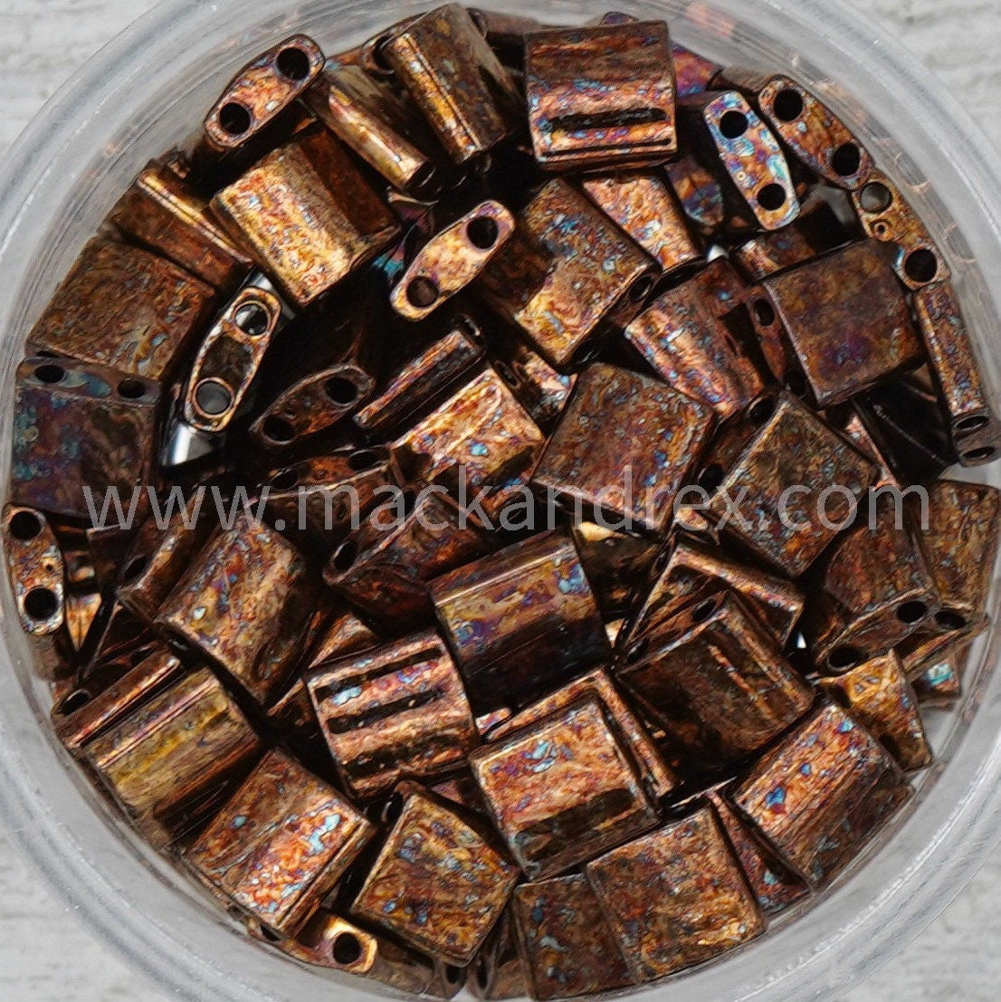 0457B - Berry Bronze Metallic | Miyuki Tila Beads | Whole Tila, Half …