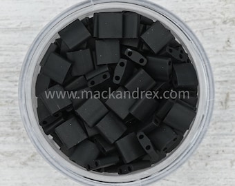 Miyuki Matte Black Tila Beads - TL0401F Matte Black Tile Beads | Tila Tile Beads | Flat Square Beads | TL-0401F