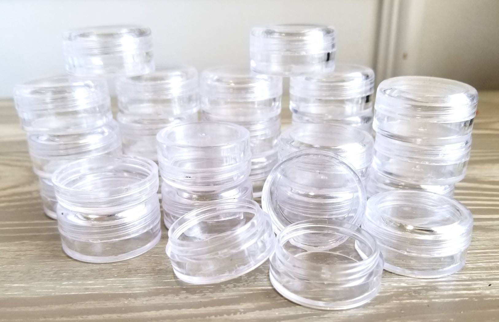 Lot De 40 Tubes De Rangement Transparents Avec Couvercles Noirs - 25x55 Mm - Pour Perles, Bijoux, Petits Accessoires