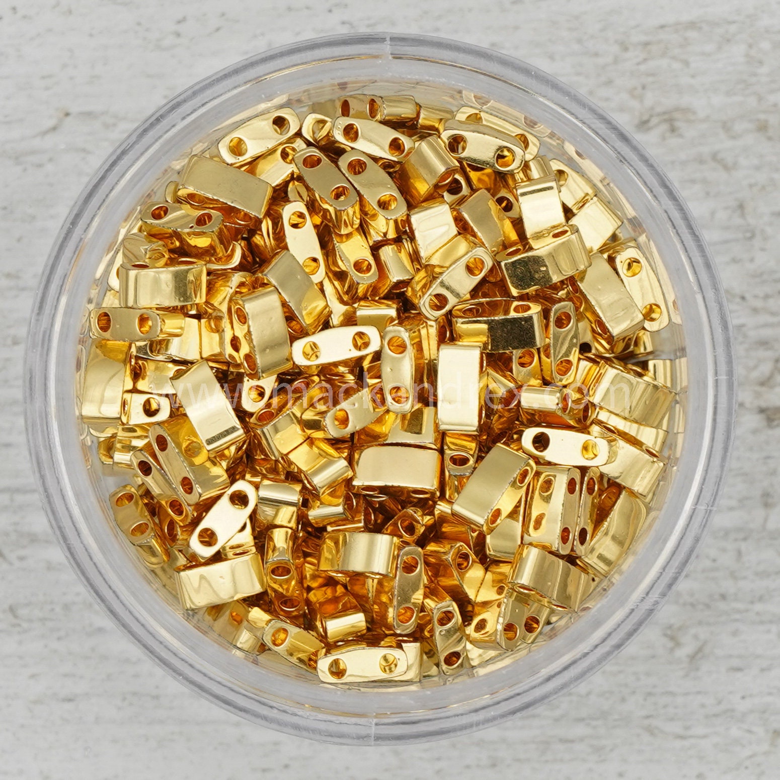 0191 - 24K Gold Half Tila | Miyuki Half tila | Miyuki tila beads gold