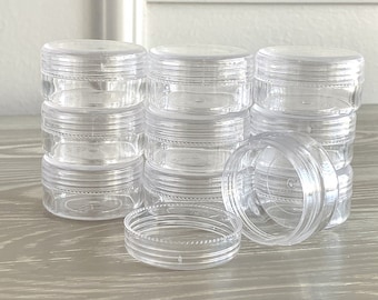 Clear Plastic Bead Containers: 25-Pack, 1.5-inch Twist Lid Jars