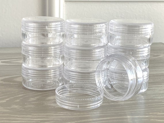 Round Bead Containers 25 Pack Plastic Bead Containers 1.5 Inch Diameter 