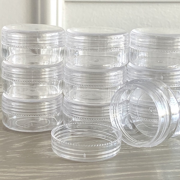 Round Bead Containers 25 pack | Plastic bead containers 1.5 inch diameter