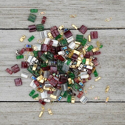 Tila Bead Mix gold Digger 24K Tila Beads and Gold Glitter Etsy