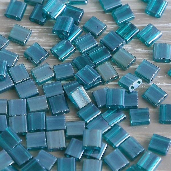 Miyuki Tila Beads TL6043 - Aquamarine Teal Tila Beads | 10 GRAMS of Tila Beads | Mack and Rex