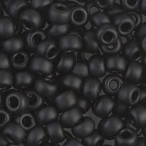 Matte Black 6/0 seed beads || RR6-0401F